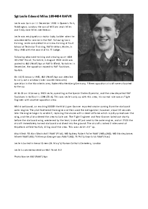 A preview of a PDF biography for Miles, Leslie Edward